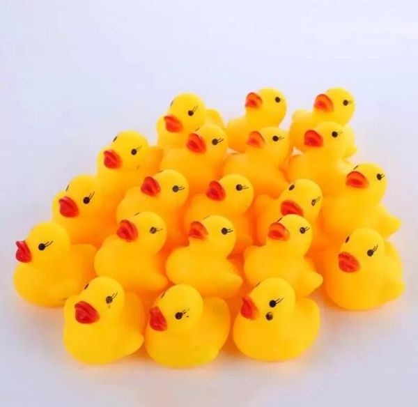

500pcs party favor gift bath water duck toy baby small mini yellow rubber ducks children swimming beach bathing gifts