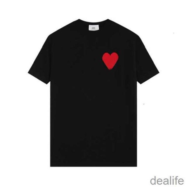 

luxury fashion style streetwear t shirt tshirts 23 spring love jacquard embroidery knitted short sleeve oversize version design for amis men, White;black