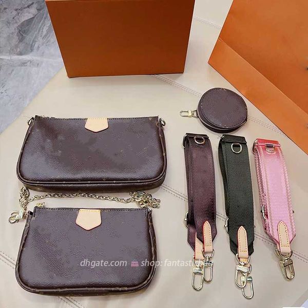 

loveyou 3color strap bag 3 piece set luxury leather envelope underarm square flap hobo shoulder fashion designer envelope tote messenger cro