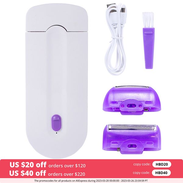 

epilator usb rechargeable women epilator portable hair removal tool rotary shaver body face leg bikini lip depilator hair remover laser 2303