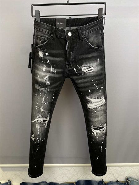 

2023 new d2 mens luxurys designer pants for men denim jeans holes trousers jeans biker mens clothing men designer jeans rock revival, Black
