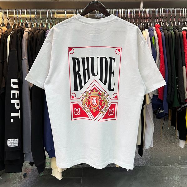 

men's t-shirt craftsmanship rhude mens t shirts summer fashion designer tshirts street casual short sleeve beach style tees cotton prin, White;black