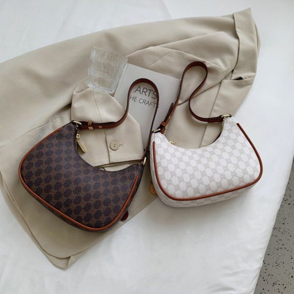 

triomphe ava arm shoulder bag half moon hobo shape women designer canvas printed handbag