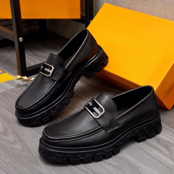 

2023 mens dress shoes designer leather casual flats male brand slip on platform oxfords outdoor shoes zapatillas hombre size 38-44, Black