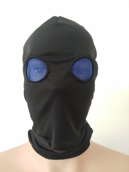 

costume accessories hood halloween black mask cosplay costumes spandex hood open blue mesh eyes zentai costumes party accessorie, Silver