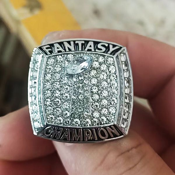 

2022 fantasy football championship ring with stand, Silver