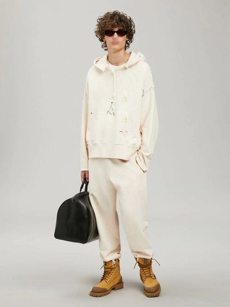 

new hoodie hoodie spring and summer series men's black painted palm tree print casual heavy weight hooded hoodie hooded sweet street cl