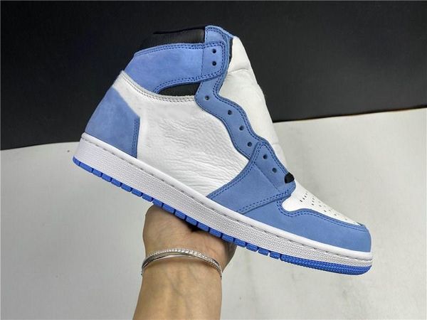 

high version 2023 basketball shoes jumpman 1 high og man white university blue black wmns fashion trainers come with box size us4-13