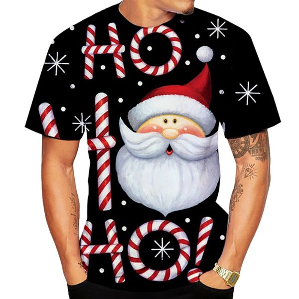 

2022 christmas 3d print t-shirts for men and women summer snowman loose crew neck short sleeve oversized shirt gift t, White;black
