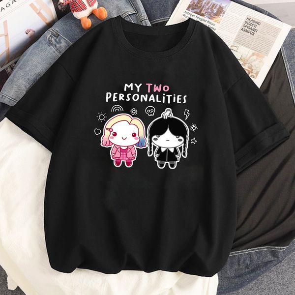 

womens tshirt wednesday addams t shirt women anime girl 2000s clothing 230323, White