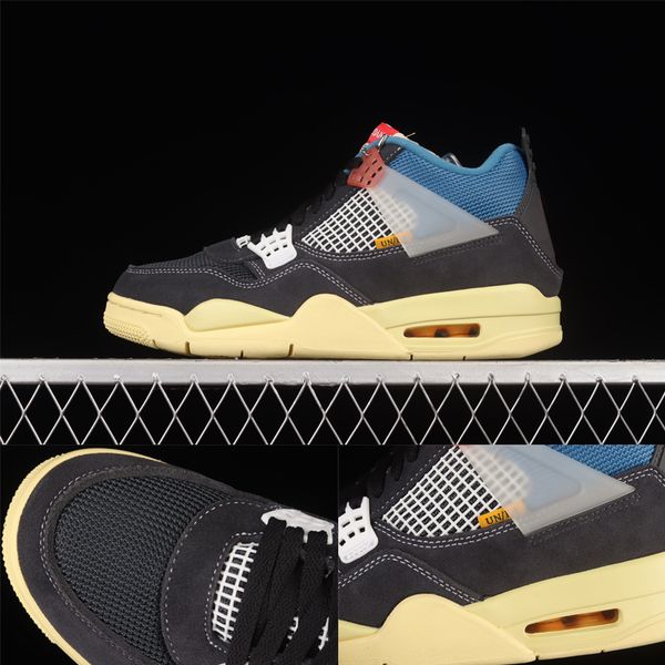 

jumpman 4 mens womens basketball shoes union off noir brigade blue light fusion red men women designers sports sneakers trainer shoe