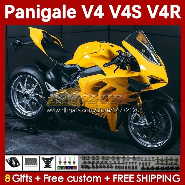 

motorcycle gloss yellow fairings for ducati street fighter panigale v 4 v4 s r v4s v4r 18-22 bodywork 41no.6 v4-s v4-r 18 19 20 v-4s v-4r 20