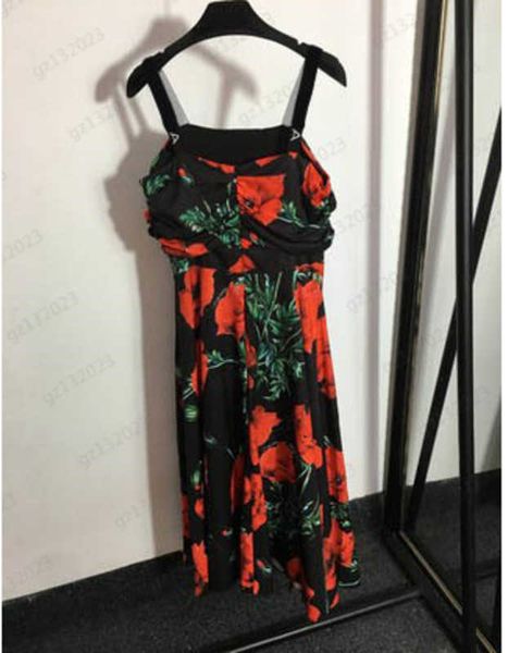 

womens dresses patchwork letter webbing floral print high waist slim dress hemline slit design lined with anti-luminescence temperament soci, Black;gray