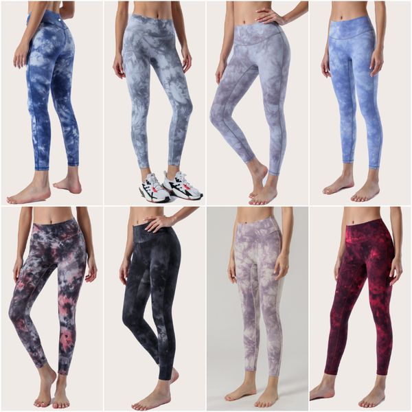 

ll-1913 sportswear womens tie-dye yoga outfit running slim leggings pant exercise high waist tights fitness wear girls elastic skinny gym pa
