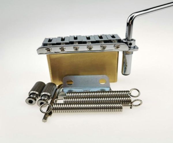 

guitar parts guitar bridge brass base stratocastes tremolo guitar bridge thickened chrome silver 5a 775010