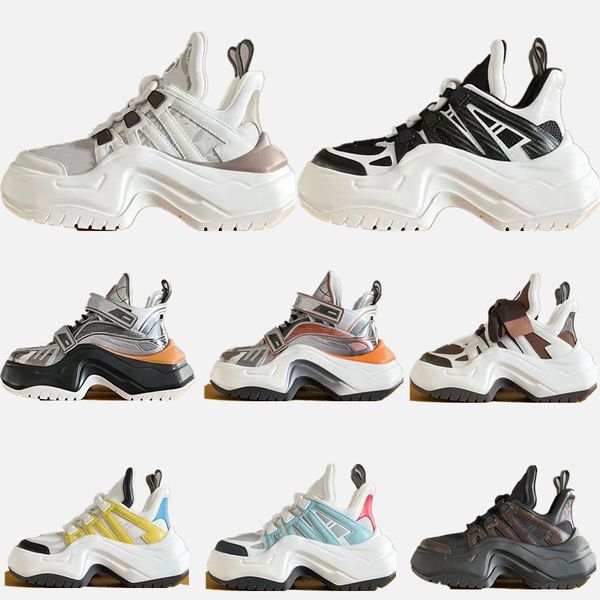 

2023 casual shoes archlight 2.0 platform womens sneakers designer fashion rafite hollow lace print thick sole run trainer sports shoes, Black