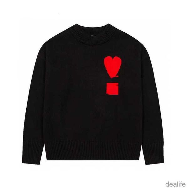 

men's sweaters designer winter amis macaron crew neck letter love jacquard couple wool blended peach heart for men and women s0id, White;black