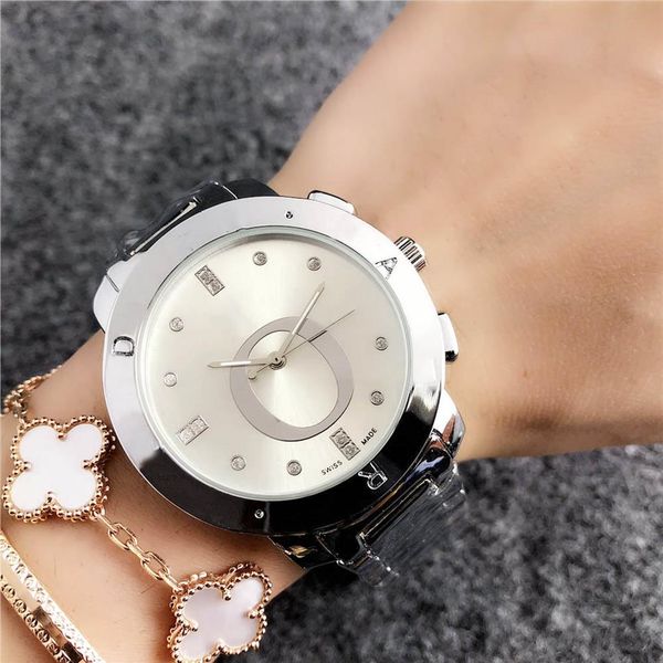 

fashion women girls crystal steel metal band quartz wrist watch p37247o, Slivery;brown