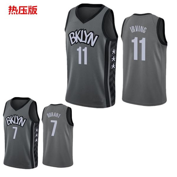 

20 season nets owen durant graffiti grey jersey basketball suit personality2211