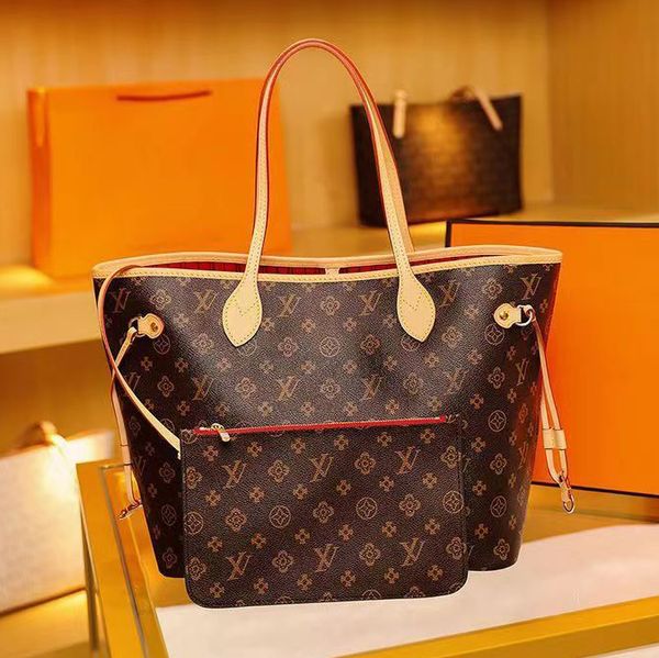 

tote bag designer bags handbag totes wallet fashion leather messenger old flower brown lattice mm shoulder women bags high capacity composit