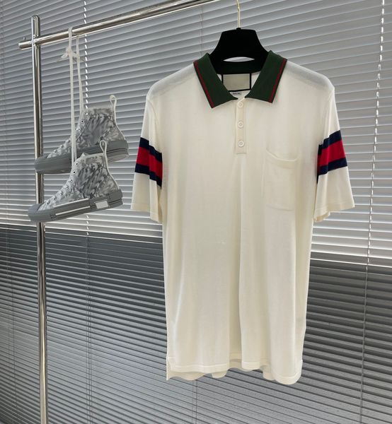 

men's plus tees polos round t-shirt plus size neck embroidered and printed polar style summer wear with street pure cotton 4gg45, Black;brown