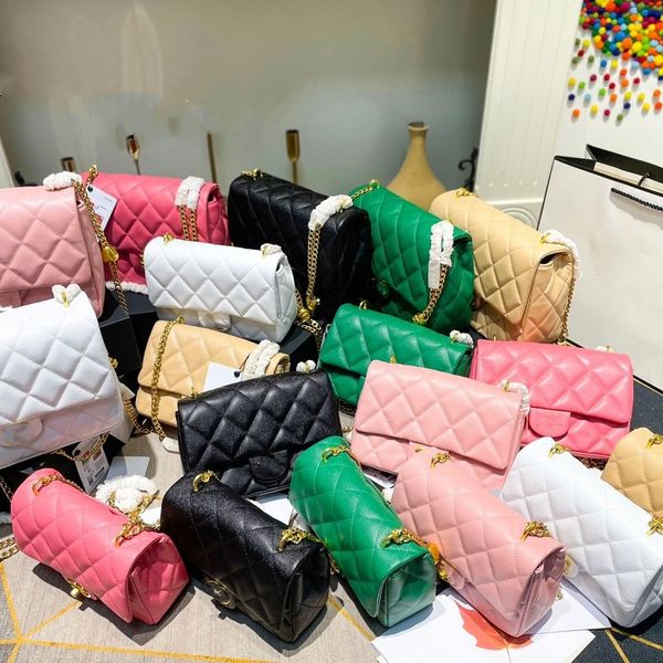 

ladies luxury crossbody designer purse bag channel mini flap 23 quilted leather cardholder small shop wallet on chain cosmetic bags black pi