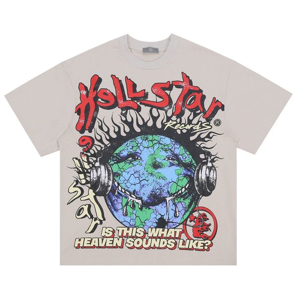 

23ss short sleeve cotton tee plus size usa summer wolrd vintage t shirt high street europe spring skateboard men tshirt 907, Black;brown
