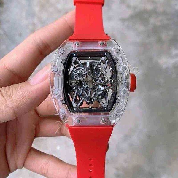 

designer watch date luxury mens mechanics watches richa wristwatch wine barrel rm35-02 series 2824 automatic mechanical milles crystal case