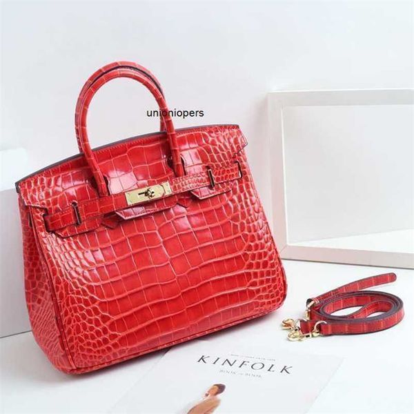 

birkin bags new genuine leather crocodile pattern fashion handbag versatile lady's cowhide shaped one shoulder ayw