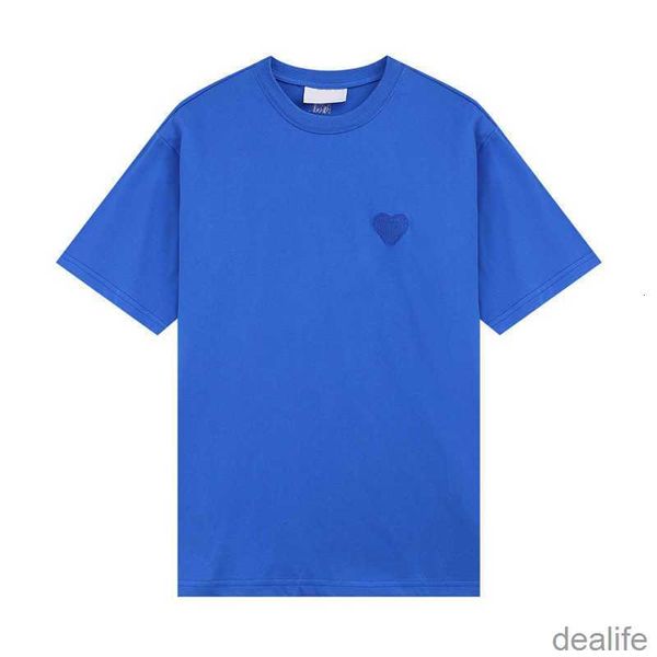 

men's t-shirts 2023 mens designers paris amis t shirt tone-on-tone love embroidery fashion street casual joker round neck cotton short, White;black