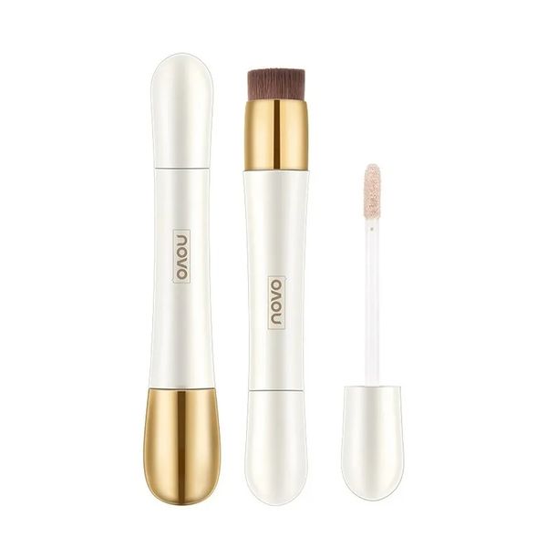 

duo cleansing beautifying liquid concealer double head corrector with brush covering dark circles spots acne contour face makeup