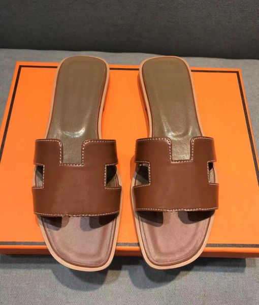 

2023 h womens summer sandals beach slide slippers crocodile skin leather flip orange scuffs shoes flops heels ladies sandali fashion designs, Black