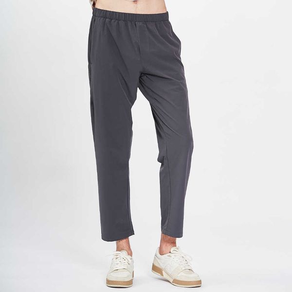 

lu short men sports pants with zipper pockets casual loose breathable elastic waist running trousers lightweight jogging training man, Gray