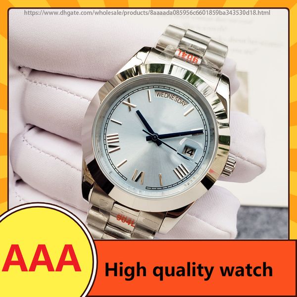 

men's 904l stainless steel waterproof automatic mechanism waterproof watch 41mm-rlx-21, Slivery;brown