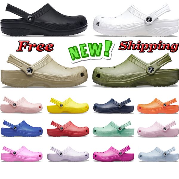 

size m4-m11 clog buckle designer sandals slippers croos slides classic mens triple black white khaki navy blue waterproof shoes nursing hosp