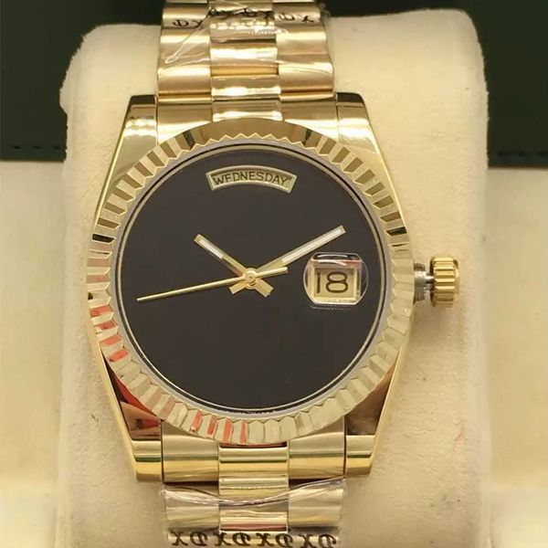 

with original box fashion men's watch 41mm datejust daydate automatic mechanical movement men's watches green dial 904l stainless, Slivery;brown