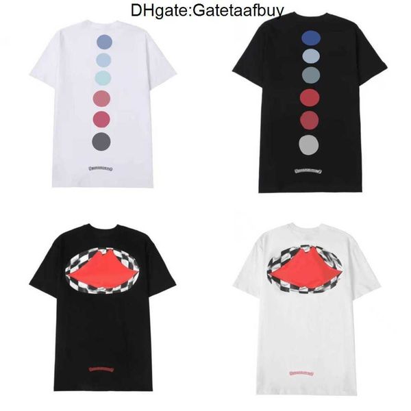 

ch fashion men's t shirt designer chrome classic summer brand short sleeve sanskrit letter pullover t-shirt horseshoe cross pattern k0, White;black