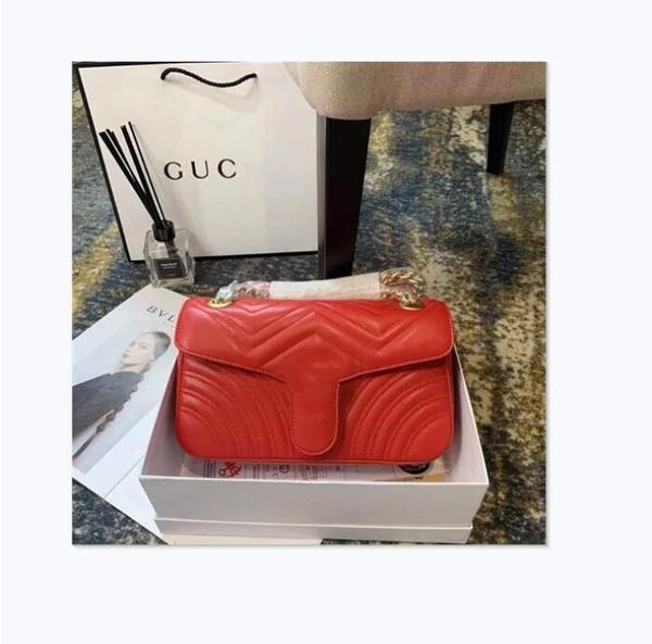 

2022 designers leather women shoulder gg bags crossbody luxury handbags clutch purses ladies wallets tote gold silver black chain bag
