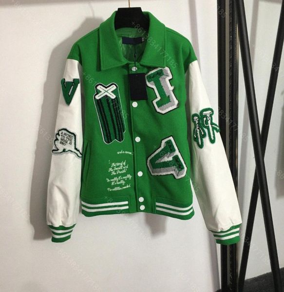 

winter designer women jacket coat letter logo embroidery baseball uniform highend long sleeve hoodie coats louisclothes brand cas5925400, Black;brown