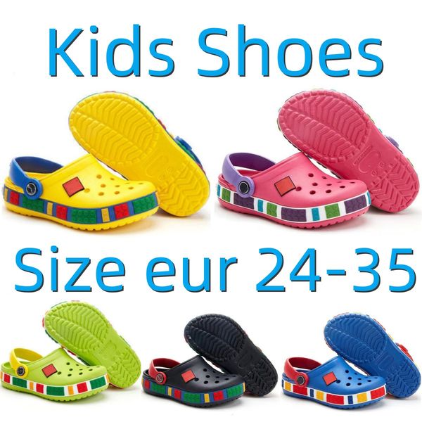 

kids sandals designer toddlers croc hole slippers clog boys girls beach shoes casual summer youth children slides buckle croos classic home, Black;red