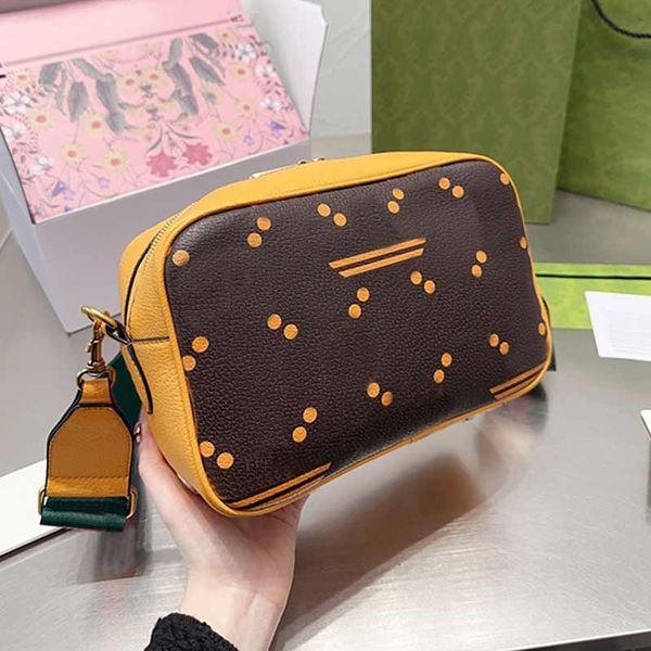 

ophidia camera crossbody bag women handbags purse genuine leather removable wide strap fashion letters zipper closure yellow shoulder bags