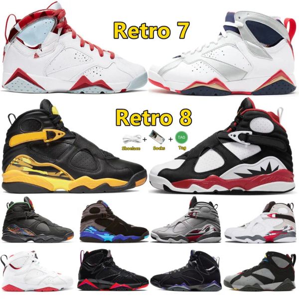 

jumpman 7 retro 8 basketball shoes 7s mens trophy room patent leather hare 8s bordeaux paprika taxi 3m reflective outdoor trainers sports sn, Black