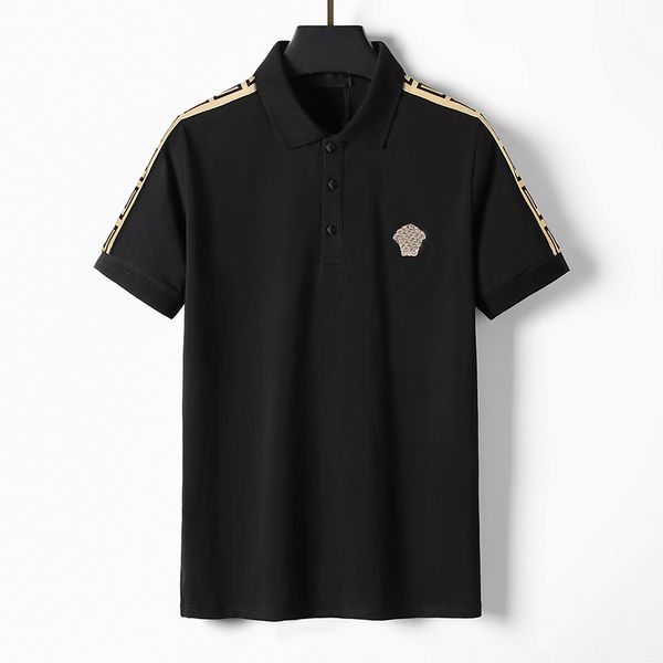 

2023 mens stylist polo shirts luxury men's polos designer printing clothing short sleeves fashion summer joker a portrait t-shirts verc, White;black