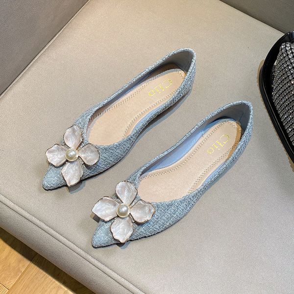 

sandals women flats sky blue flower casual shoes for girls slip on elegant style lady fashion shoes 3246 large size zapatillas mujer 230324, Black