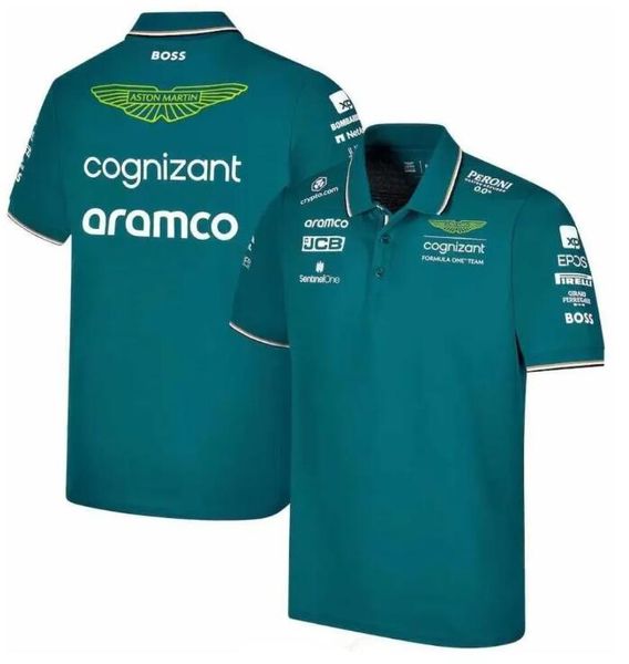 

2023 men's polos aston martin aramco cognizant f1 polos 2023 official team polo summer men's casual quick-drying short sleeve size, White;black