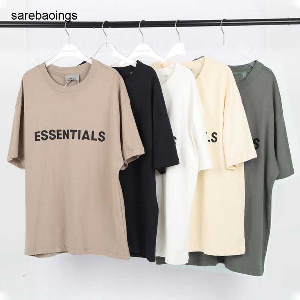 

designer t shirt high street fos short sleeve t shirt men s and women s loose fear god double thread essenletter fashion brand 3742, White;black