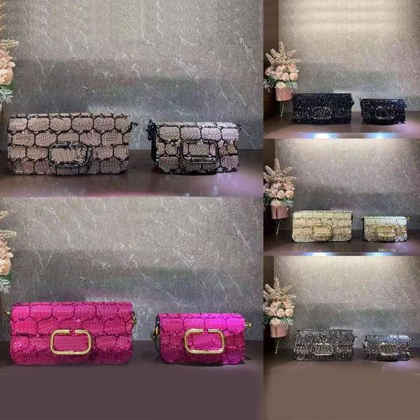 

loco cowhide sequin totes women cross body shoulder bags designer handbags purse fashion old flower letters clutch purse removable handle sl