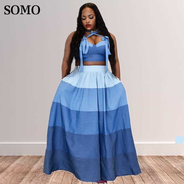 

plus size dresses somo clothes womens clothing chic maxi long crop two piece sets wholesale dropshipping 230307, Black