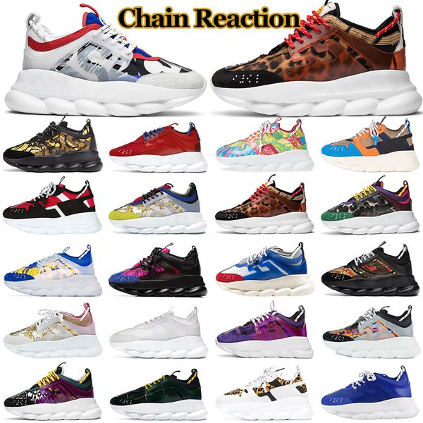 

chain reaction designer shoes platform sneakers men women rubber suede triple black white central greek key print mens casual trainers