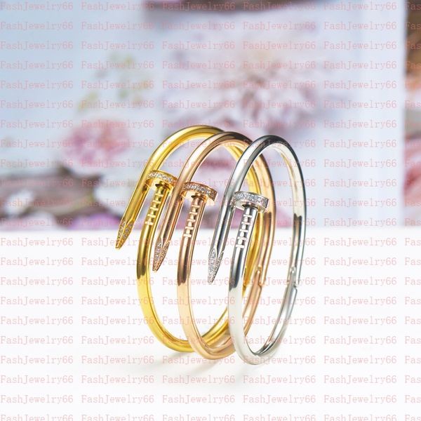 

stainless steel luxury couple bracelets designer women cuff bracelet open spike on hand christmas gift girl accessories with box, White